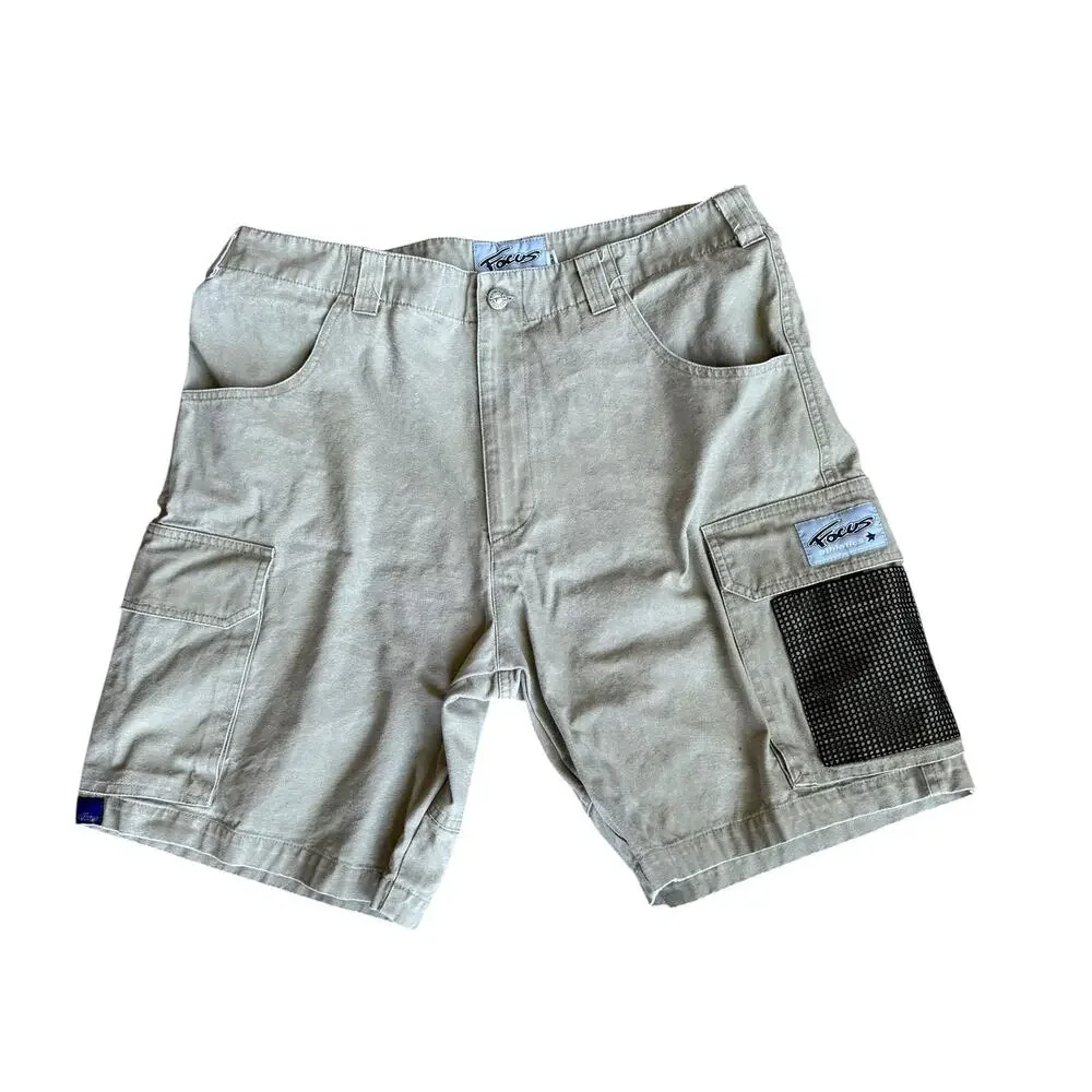 Vintage 90s Focus Cargo Shorts Mesh Pocket Mens 32